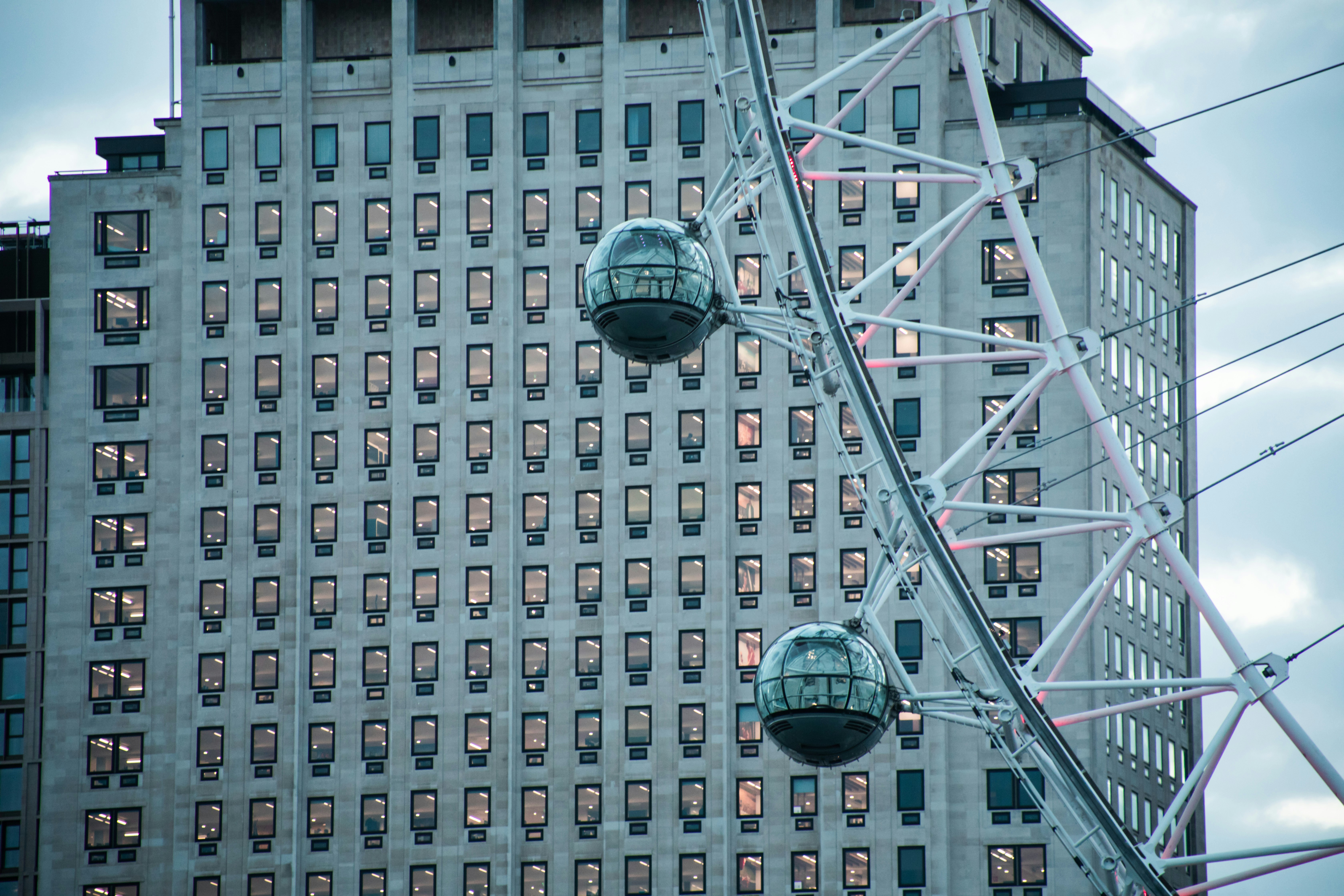 grey metal framed glass building